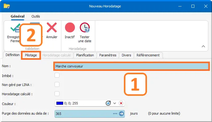 Création d’un nouvel horodatage